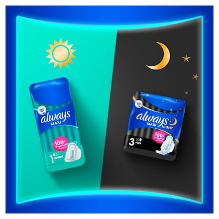 Damenbinden Maxi Night mit Flügeln always