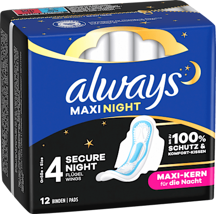 Damenbinden Maxi Night mit Flügeln always