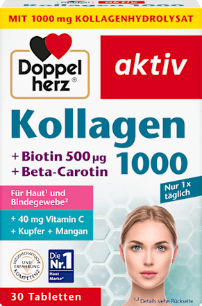 Tabletten Kollagen 1000 + Biotin + Beta-Carotin Doppelherz