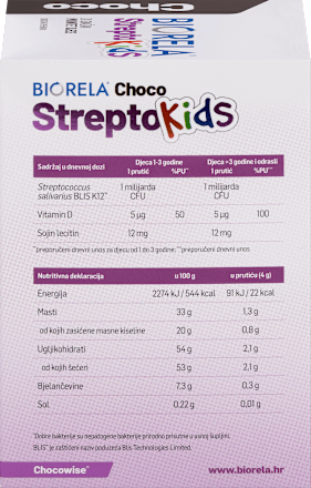 Strepto Kids čokoladice – dodatak prehrani BIORELA