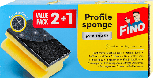 Premium sunđeri za pranje sudova, 2+1  FINO