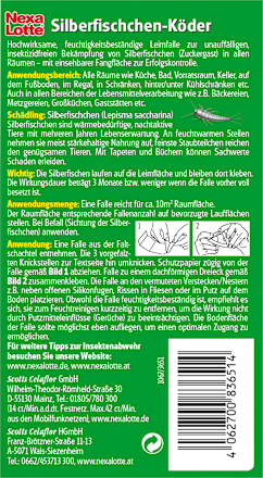 Silberfischchen Köder Leimfalle geruchlos Nexa Lotte