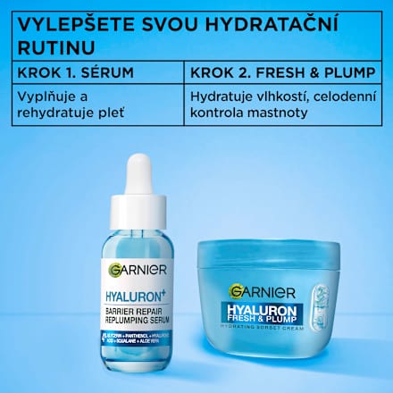 Hydratačný sorbet krém Hyaluron Fresh & Plump GARNIER