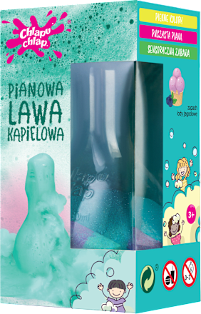 Pianowa lawa kąpielowa, lody jagodowe Chlapu Chlap