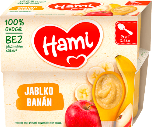 přesnídávka 100% ovoce jablko a banán Hami