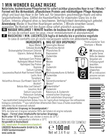 Family 3 Minuten Glanz Haarmaske Santé naturally.