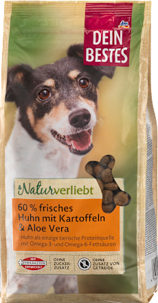 Trockenfutter Hund mit 60% frischem Huhn & Aloe Vera, Naturverliebt Dein Bestes
