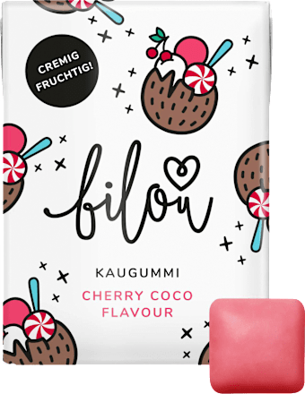 Kaugummi, Cherry Coco Flavour, zuckerfrei (10 Stück) bilou