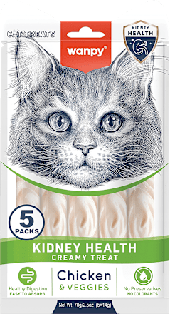 Kremowy przysmak dla kota, kurczak i warzywa, 5 sztuk wanpy
