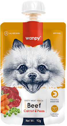 Pasta dla psa wołowina z marchewką i groszkiem wanpy