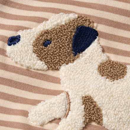 Langarmshirt mit Bouclé-Hund-Applikation, braun, Gr. 74 ALANA