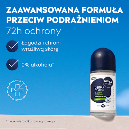 Antyperspirant roll-on Derma Control Sensitive NIVEA MEN