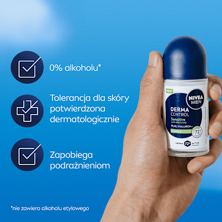Antyperspirant roll-on Derma Control Sensitive NIVEA MEN