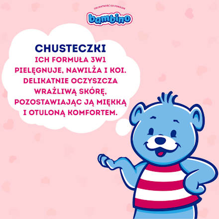Chusteczki emolientowe 3w1, hipoalergiczne bambino
