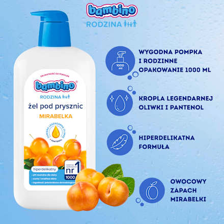 Żel pod prysznic o zapachu mirabelki bambino