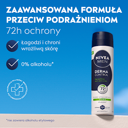 Antyperspirant w sprayu Derma Control Sensitive NIVEA MEN