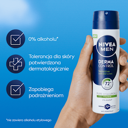 Antyperspirant w sprayu Derma Control Sensitive NIVEA MEN