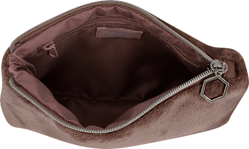 Kosmetiktasche mauve mit Fell  manòu