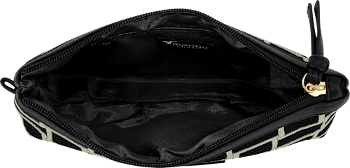 Kosmetiktasche Grafisches Muster Schwarz/Creme manòu