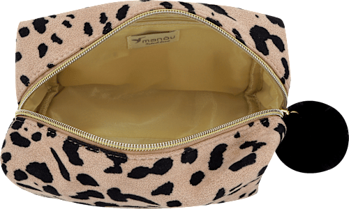 Kosmetiktasche Leomuster Wildlederoptik manòu
