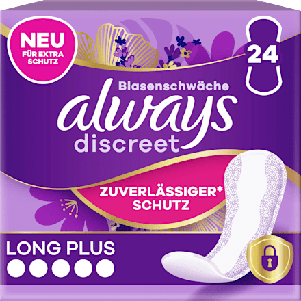 discreet Slipeinlagen Inkontinenz Long Plus always