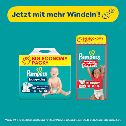 Windeln Gr. 8 XL (17+ kg) Big Pack Pampers baby-dry