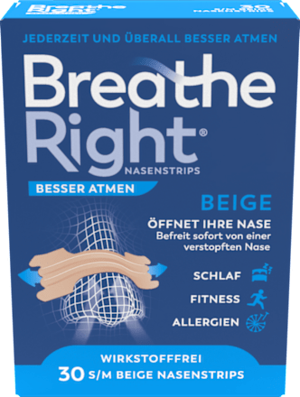 Besser Atmen Breathe Right Nasenpflaster beige normale Größe Breathe Right