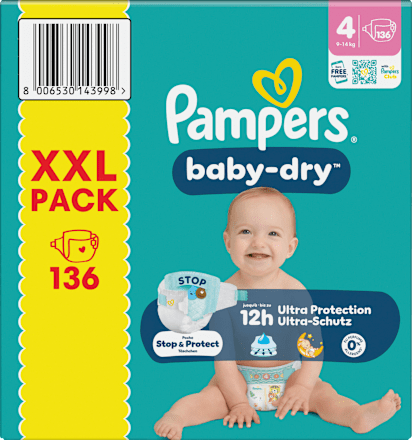 Windeln Baby Dry Gr. 4 (9-14 kg) XXL Pack Pampers