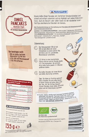 Backmischung Dinkel Pancakes American Style dmBio