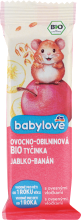 Bio jablkovo-banánová tyčinka s ovsenými vločkami babylove
