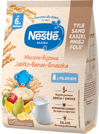 Kaszka mleczno-ryżowa jabłko-banan-gruszka, po 6. miesiącu życia Nestlé