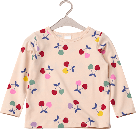 Langarmshirt Pro Climate mit Blumen-Muster & Rüschen, beige & rosa, Gr. 62 ALANA