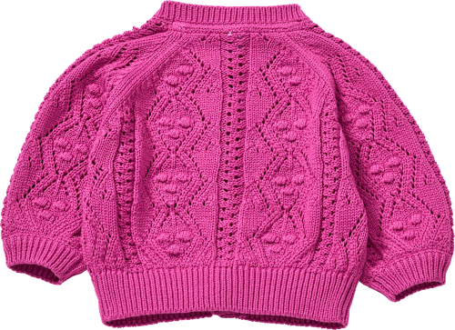 Strickjacke mit Ajour-Struktur, beere, Gr. 68 ALANA