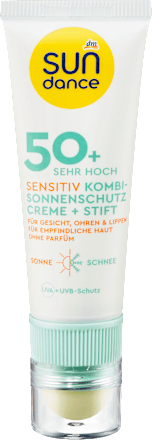 Kombinovaný opaľovací krém + balzam na pery Sensitiv OF 50+, 25 ml + 3 g SUNDANCE
