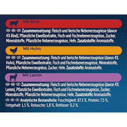 Nassfutter Katze mit Rind, Huhn & Lamm, Original Soup Time Multipack (6x48 g) Felix