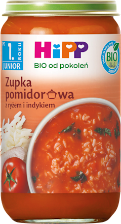 Zupka pomidorowa z ryżem i indykiem, po 12. miesiącu HiPP