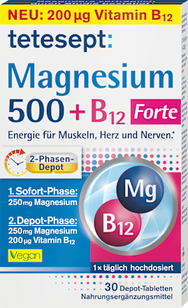 Magnesium 500 + B12 Depot Tabletten 30 St. tetesept