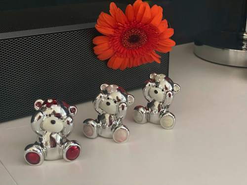 Polybärchen silber, rosa/rot/weiß Dekorieren & Einrichten