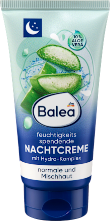Hydratačný nočný pleťový krém s 10 % Aloe vera Balea