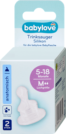 Anatomski silikonski cucelj proti kolikam, velikost M, 5-18 m babylove