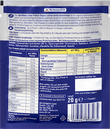 Proteínový prášok Clear s príchuťou citrónového ľadového čaju Sportness