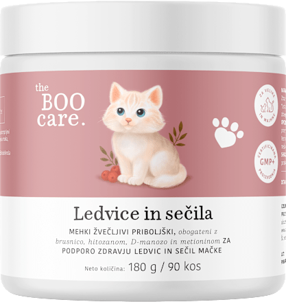 Za ledvice in sečila za mačke, dopolnilna krmna mešanica v obliki mehkih žvečljivih priboljškov the BOO care