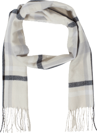 Recklirani šal s karo uzorkom, unisex - Beige PURSET