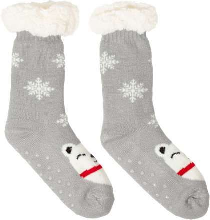 Wintersocken grau mit Bär PURSET