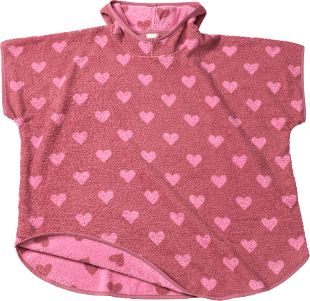 Badeponcho mit Herz-Muster, rosa, Gr. 1 ALANA