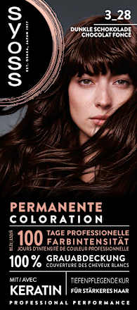 Haarfarbe Permanente Coloration 3_28 Dunkle Schokolade Syoss