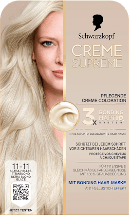Dauerhafte Coloration Creme Supreme 11-11 Ultra-helles Titanblond Schwarzkopf CREME SUPREME