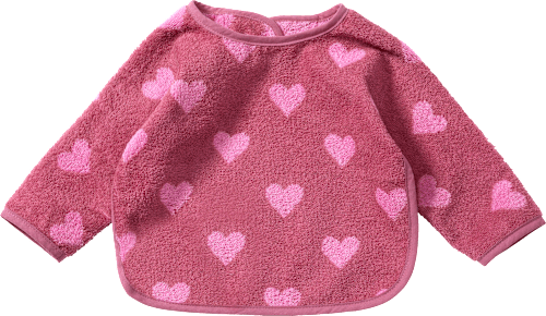 Lätzchen mit Ärmel & Herz-Muster, rosa ALANA