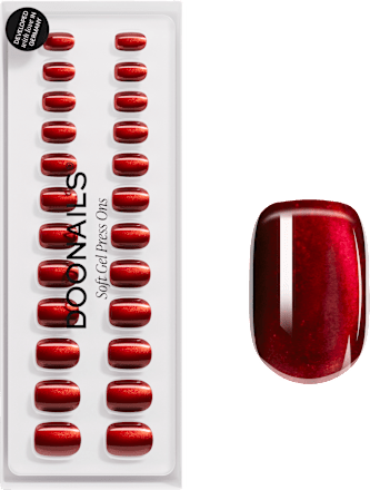 Künstliche Nägel, Soft Gel Press Ons Red Cat Eye Doonails