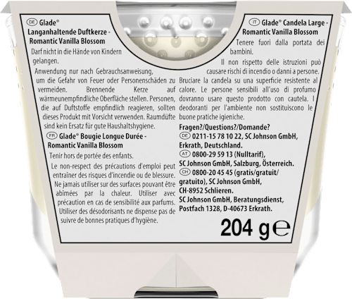 Duftkerze im Glas Romantic Vanilla Blossom  glade